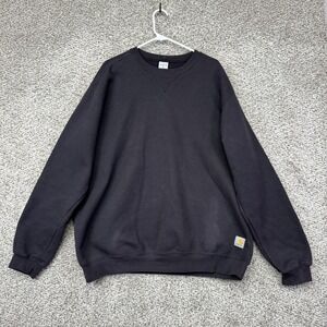 Carhartt Sweatshirt Men's XL Black Sweater Midweight Loose Crew Neck K124 BLK